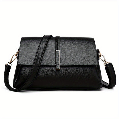 2024 Women's versatile genuine evening bag with high-end stylish shoulder crossbody design featuring three layers and large capacity square bag.