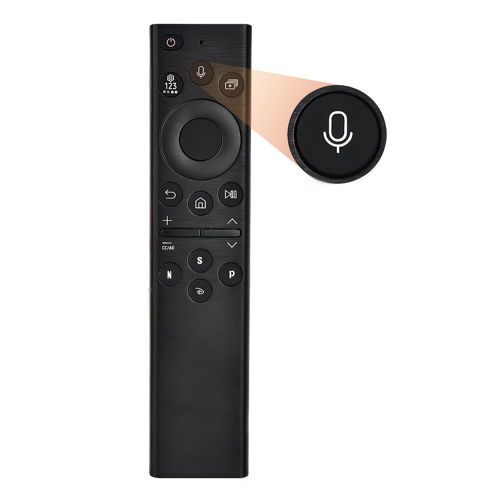 2022 model voice remote for Samsung Smart TV, compatible with 2018-2022 models, infrared & wireless, battery powered, voice search, battery not included.