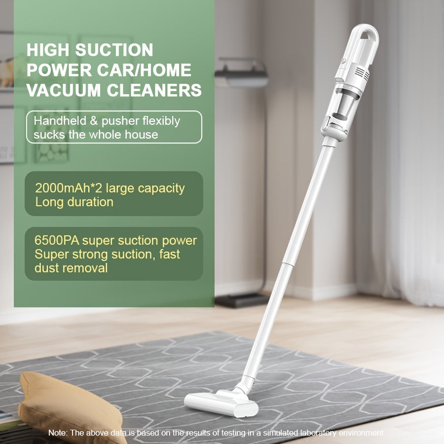 Portable Cordless Handheld Vacuum Cleaner with 9500PA Suction Power, LED Light, Multi Accessories Storage Bag - perfect for cleaning your car.