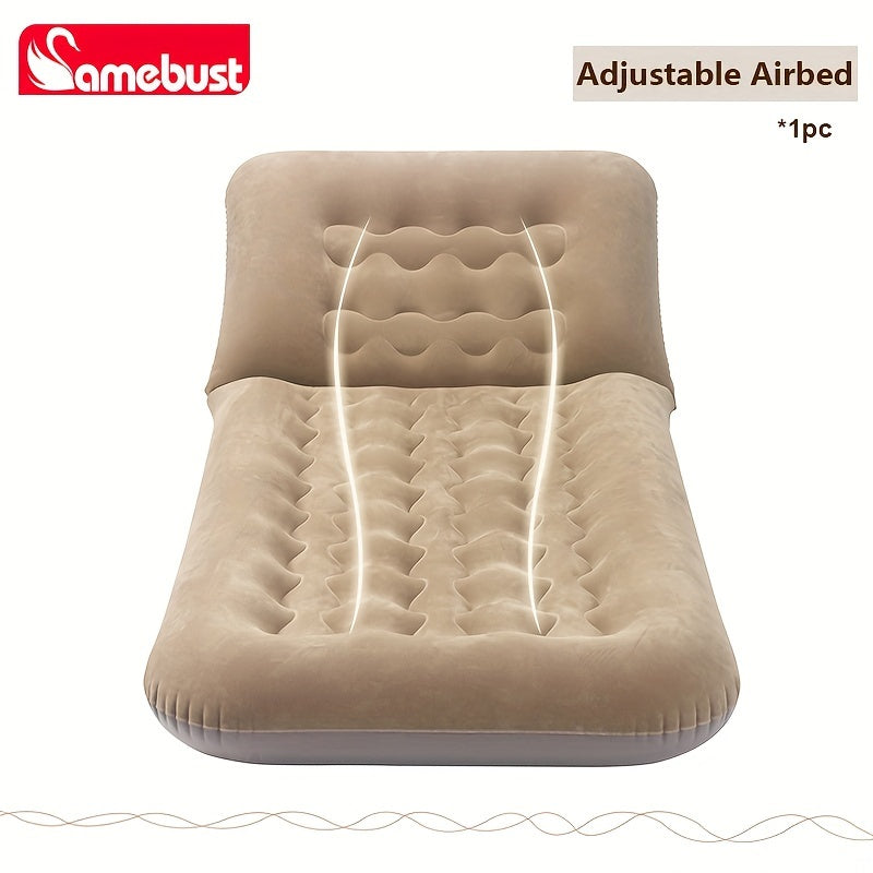 Adjustable Airbed that Transforms into Inflatable Sofa, Single Foldable Mattress, Hand Washable Lounger for Any Room