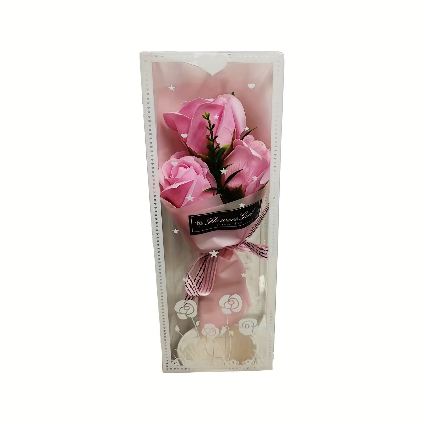 3 sets of artificial rose bouquets and a preserved red flower gift box make a unique gift for Valentine's Day, Mother's Day, Thanksgiving, birthdays, and anniversaries.