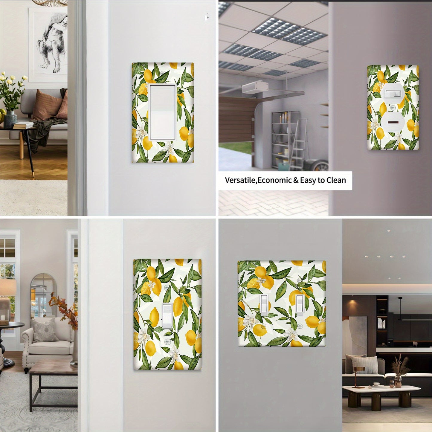 Lemon Tree Decorative Light for Switch Cover, Easy Install, Bedroom & Bathroom Wall Decor.