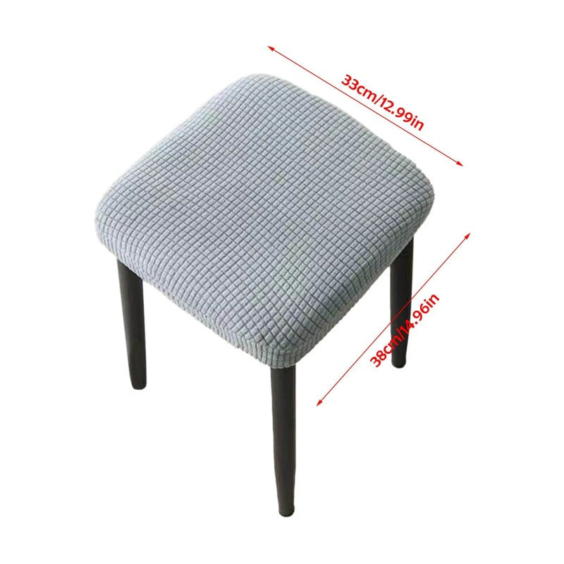 1 piece of stretchy vanity stool cover made of polyester and spandex blend, machine washable, suitable for various events.