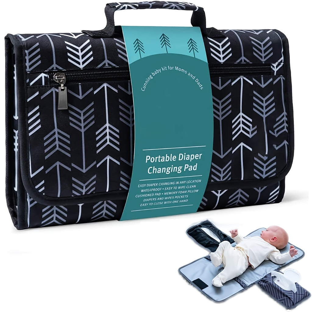 Versatile Changing Pad for Baby Diaper Bag or Changing Table. Easy One-Hand Diaper Change Pad. Waterproof Travel Pad. Perfect Baby Shower Gift, Must-Have for Newborns. Great Unisex Baby Essential, Ideal for Christmas, Halloween, or Thanksgiving Day Gift.