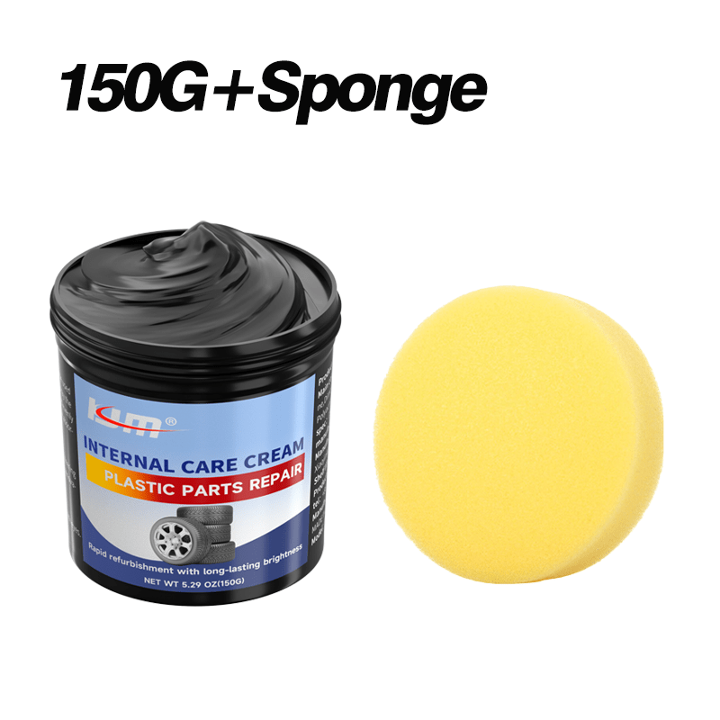 Car detailing repair solution for plastic part refurbishment and tire shine maintenance, providing added luster and anti-aging protection. Suitable for various vehicle types. 5.29 oz (150g)