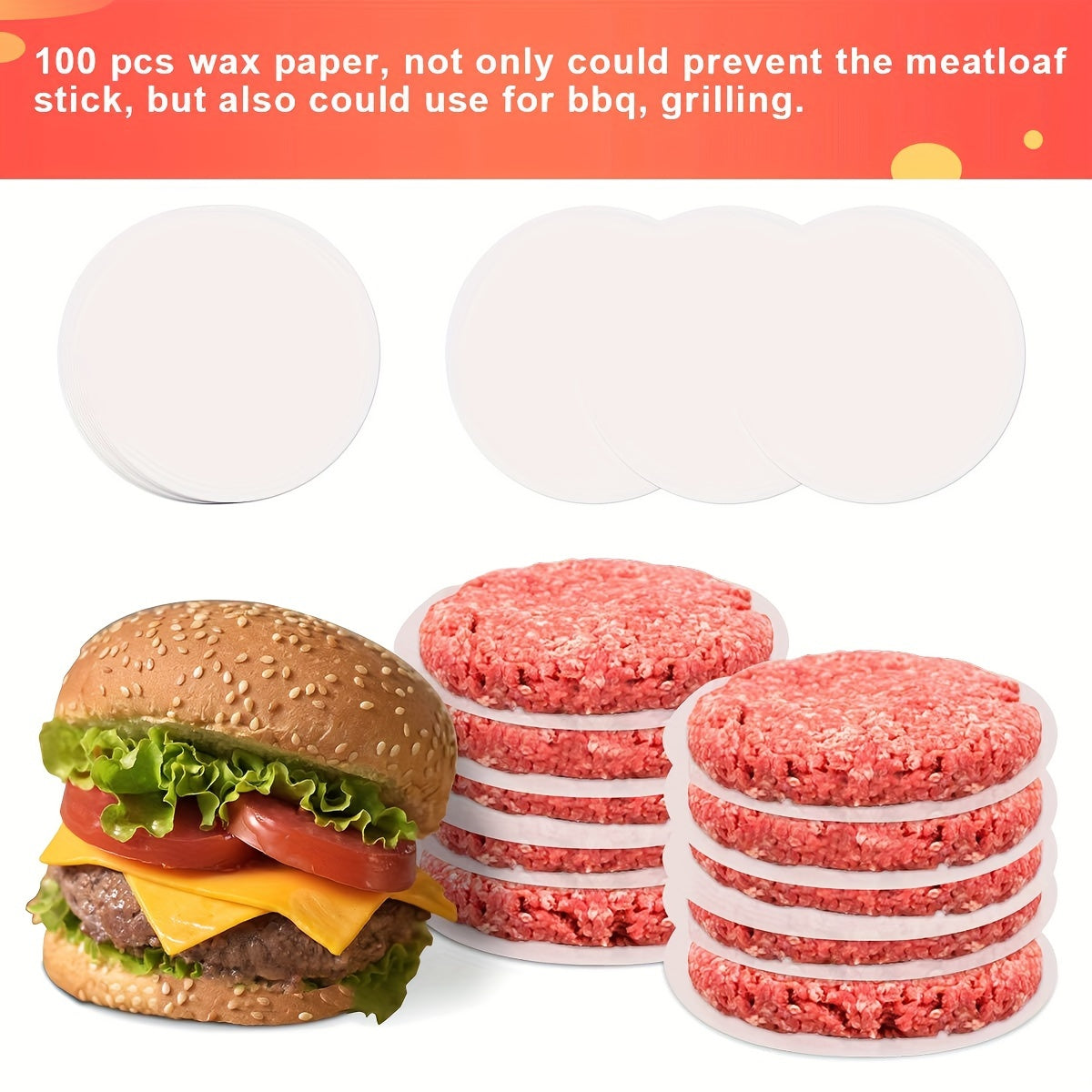 Top Seller: Black Burger Press with Non-Stick Coating and 100 Patty Papers - Perfect for Uniform Burgers, Grilling Inside or Out - Sturdy Plastic Maker for Beef and Veggie Sliders