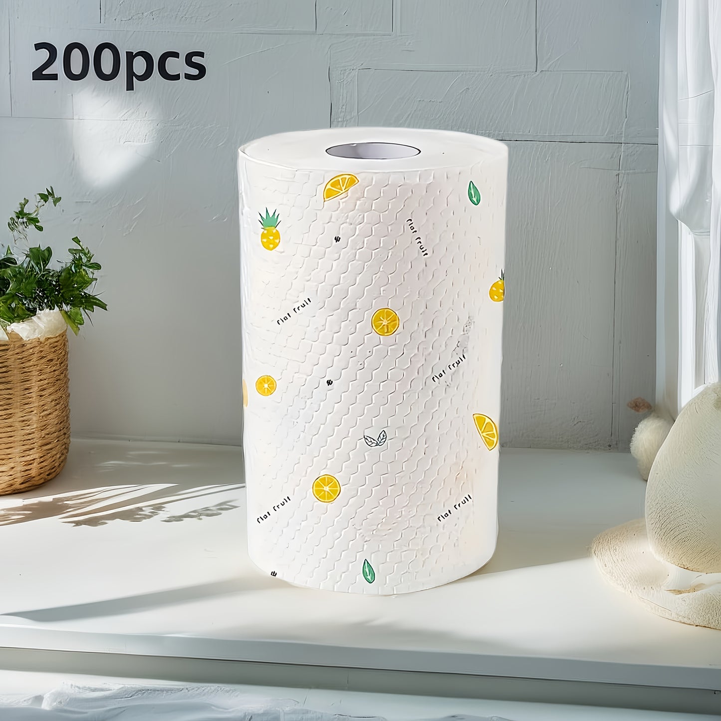 50/100/200/400 Disposable Cleaning Wipes - Non-woven PET Fabric Towels, Random Patterned, Wet/Dry Oil-Resistant, Reusable Lazy Cloth