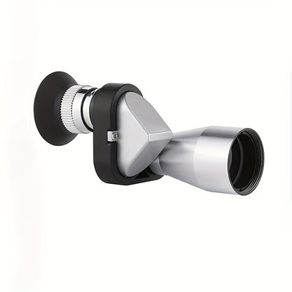 Telescopic lens and phone mount for photography enthusiasts; no power or battery required.