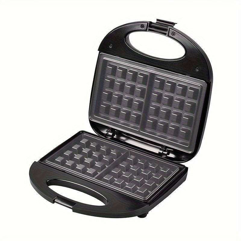 Compact 3-in-1 European Plug Sandwich Maker & Breakfast Toaster with Wide, Deep Pan, Portable Non-Stick Grill, Quick Heat, and Easy to Clean Surface. Perfect for Cheese, Steak, and No Oil