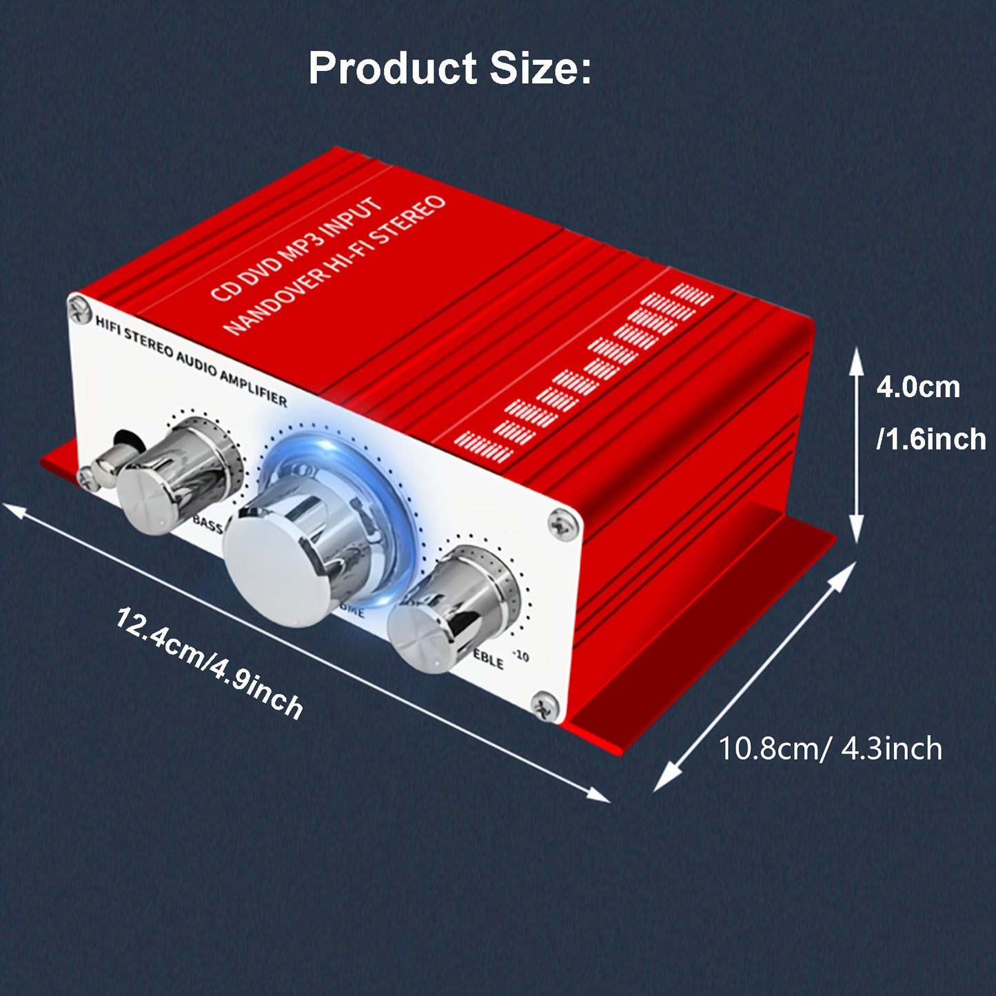 400W Mini Amplifier - HiFi Stereo Sound, Dual Channel, RCA Inputs for Home Theater, Car, PC, TV & Phone - USB Powered (Adapter Not Included)