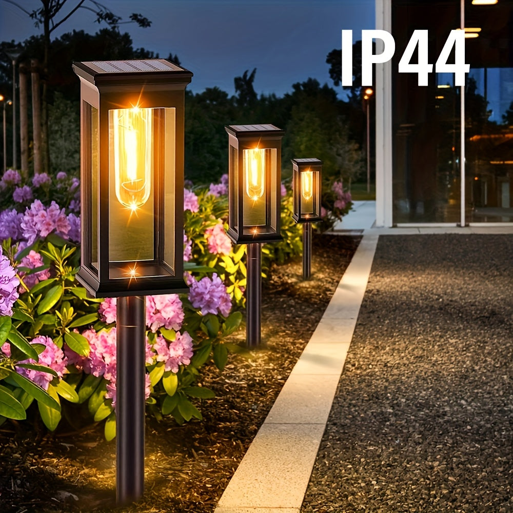 4pcs Outdoor solar lights for yard sidewalks, bright and long lasting.