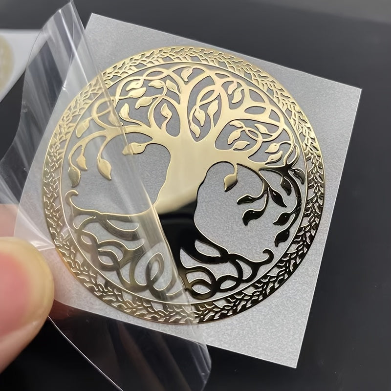 Tree of Life pattern metal sticker for mobile phone or laptop decoration.