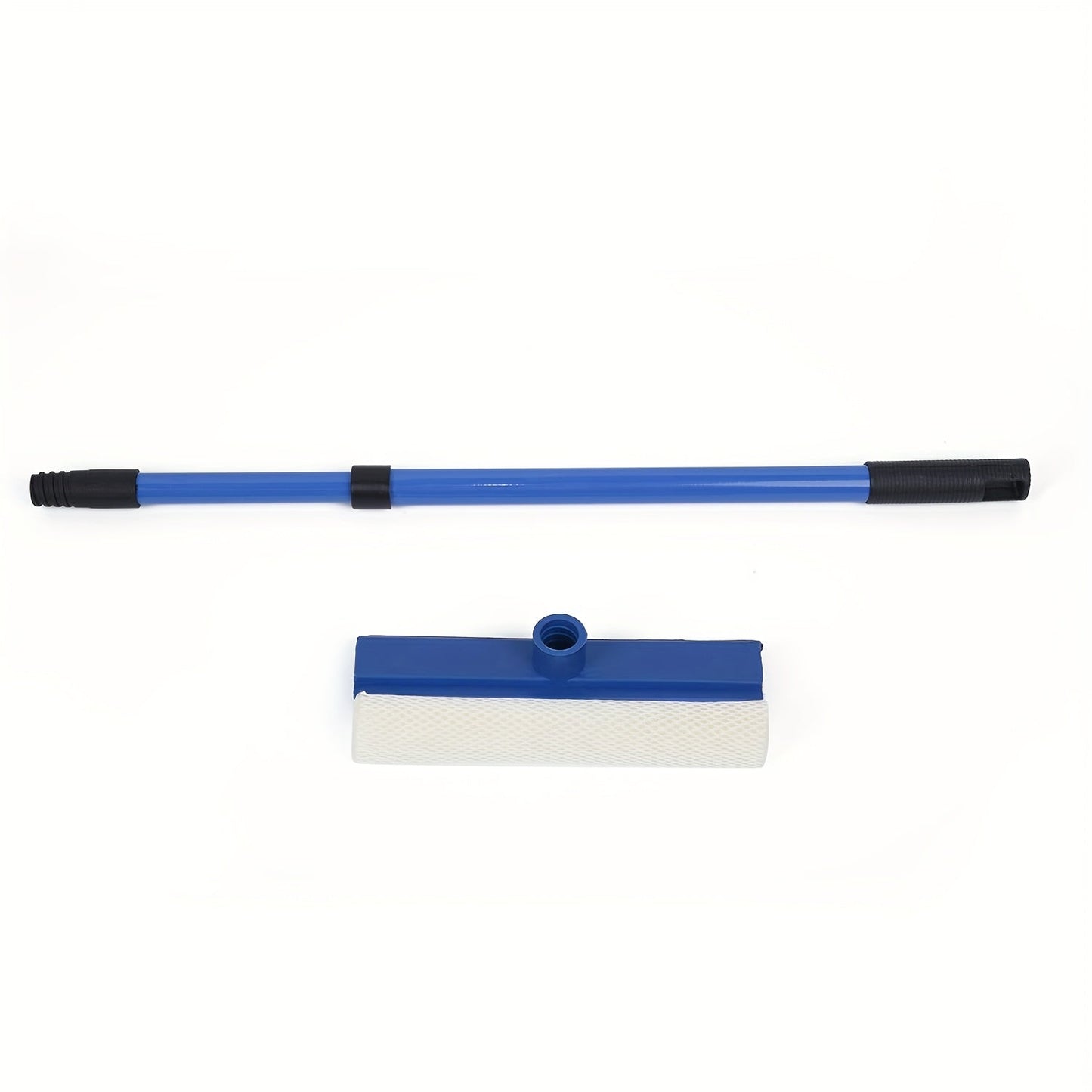 The URTUE Telescopic Window Squeegee is a versatile tool for cleaning windows, with a dual-purpose glass scrubber and adjustable length up to 75cm. It features a spring-loaded swivel head and is made of lightweight plastic, making it ideal for use in the