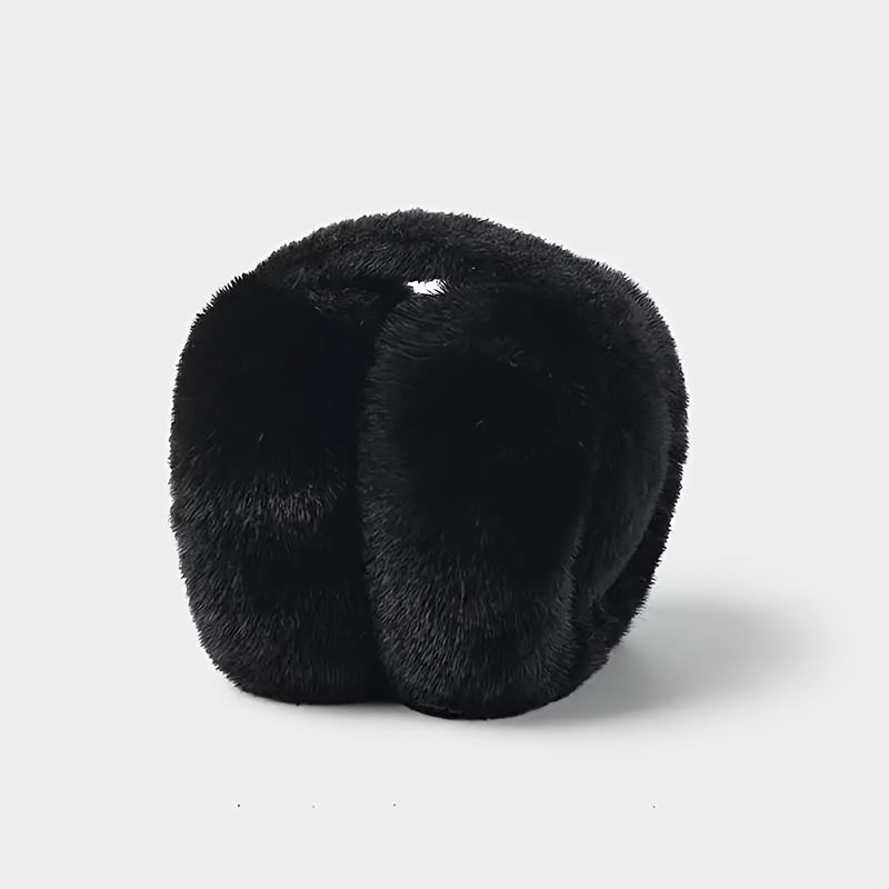 Warm and Adorable Plush Earmuffs for Women - Cozy Winter Ear Covers, Stretchy Fit, Easy to Hand-Wash Polyester Material