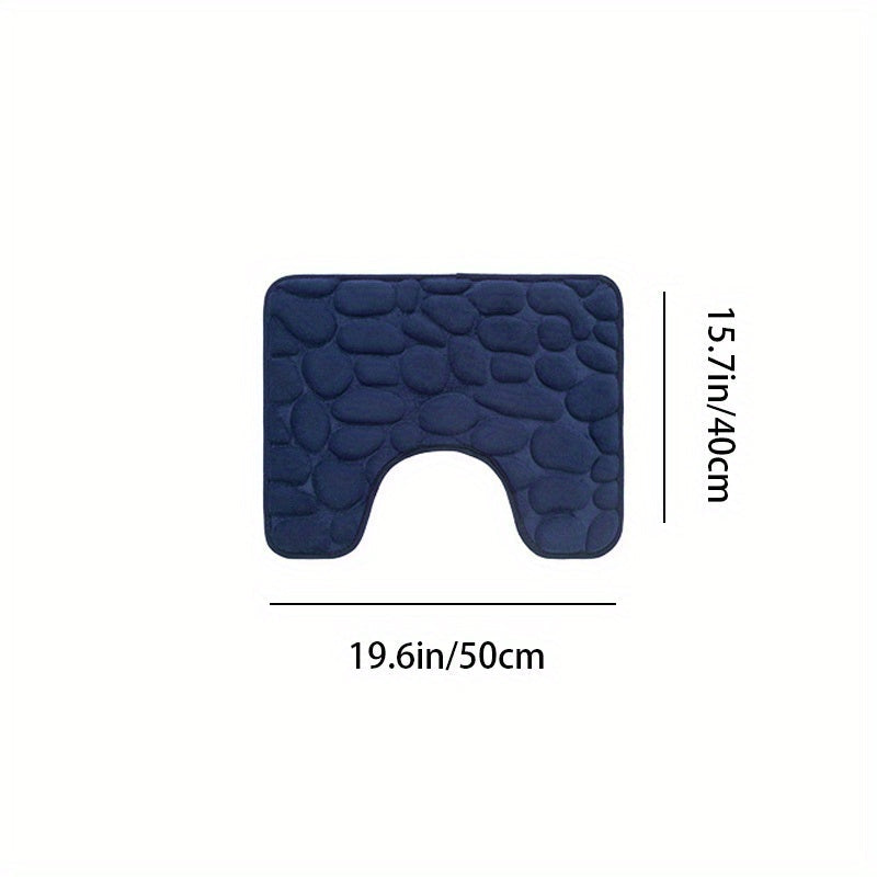 Pebble Embossed Non-Slip Bathroom Bath Mat Set with Memory Foam - Super Soft, Absorbent, and Quick-Drying Rug for Comfort and Safety. Machine Washable and Thick for a luxurious feel in your bathroom.