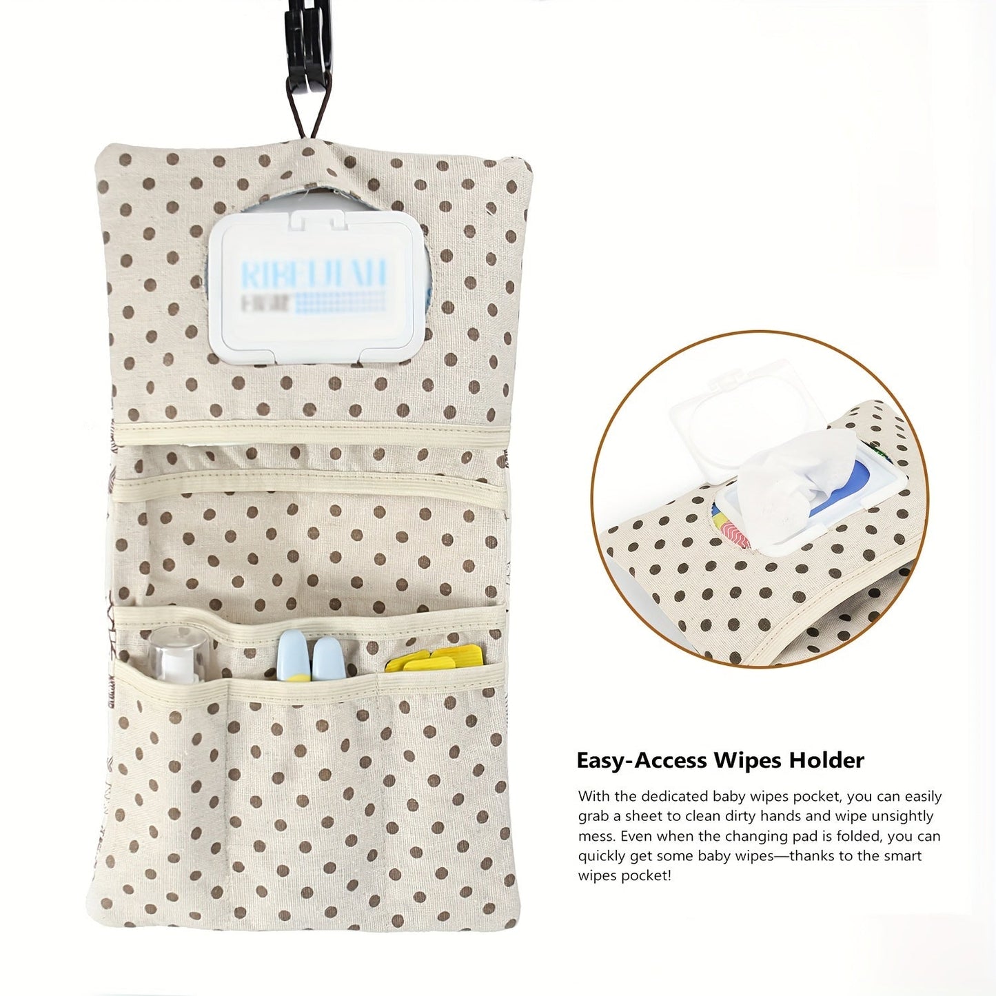 Cute Animal Print Diaper Bag featuring a Wet Wipes Holder - Travel-friendly Linen Organizer and Mom Toiletry Bag