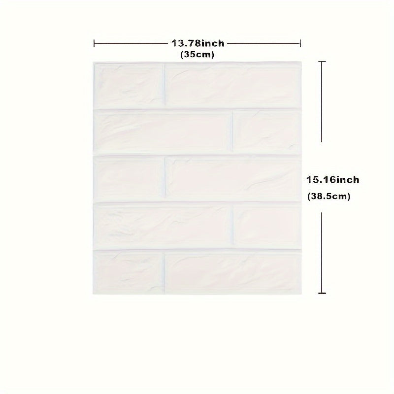 20/40pcs 3D Brick Foam Wall Stickers- Self-Adhesive, Waterproof Peel and Stick Tiles for Kitchen, Bathroom, Living Room, Hallway. Easy to Install, Clean and Customize with Adjustable Grout