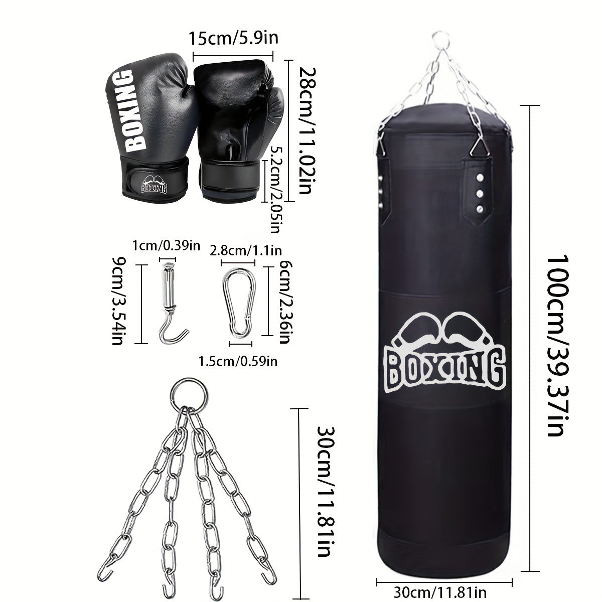 Adult unisex Sanda martial arts boxing bag for MMA training, hanging punching bag