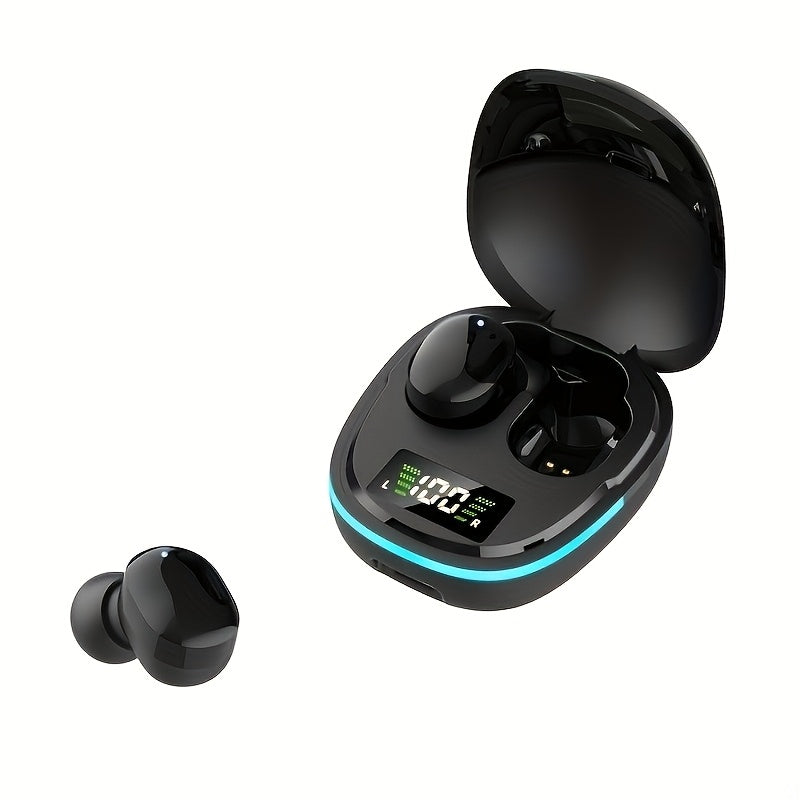 2024 Wireless Earbuds with Touch Control, LED Display, Semi-Open Back Design, Long-Lasting Battery, Sweat-Resistant, Compatible with iOS and Android for Gaming and Music, Stylish Audio