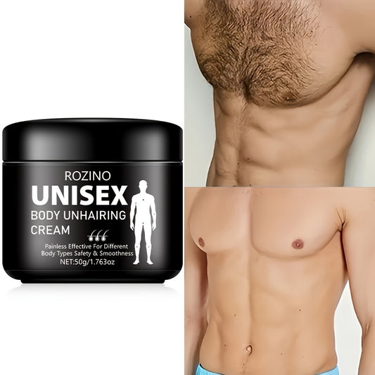 Gentle and effective 50g men's hair removal cream specially designed for all skin types, painless and non-irritating with fast results.