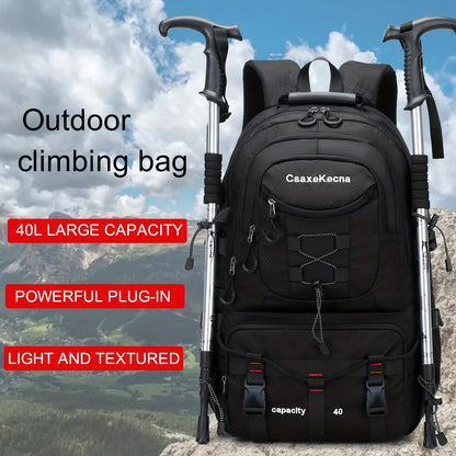 CASAKEMCA 40L Lightweight Nylon Travel Backpack with USB Charging Port - Waterproof, Adjustable Straps, Multiple Compartments - Ideal for Hiking & Camping - Perfect Gift for Men & Women