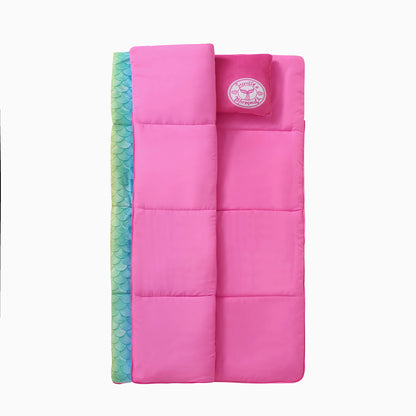 1 set of autumn and winter children's sleeping bag with thick fleece, anti-kicking quilt, and zipper, includes 1 sleeping bag and 1 pillow.