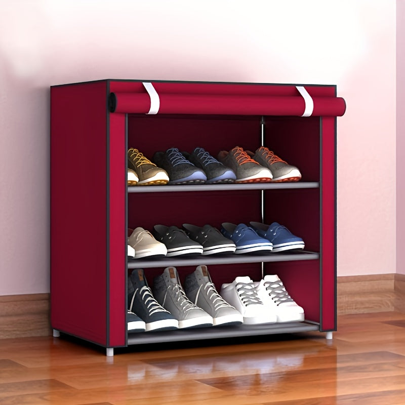 Double your shoe storage with this 1-piece shoe cabinet organizer. Made with a combination of plastic and metal, this multi-layer shoe rack offers ample space for all your footwear. Its freestanding design makes it convenient for placement in any closet.