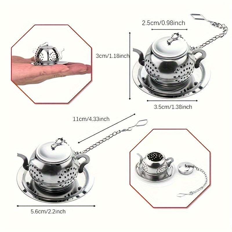 Teapot-shaped 304 Stainless Steel Tea Strainer for Small Teapots - Tea Brewing Accessory