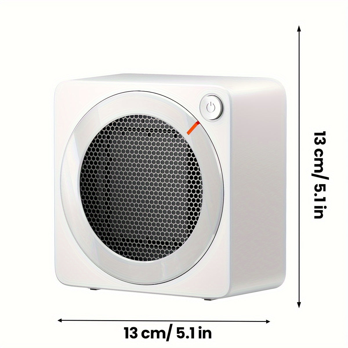 Compact GAIATOP space heater with thermostat, quiet fan, and energy-saving design for indoor use.