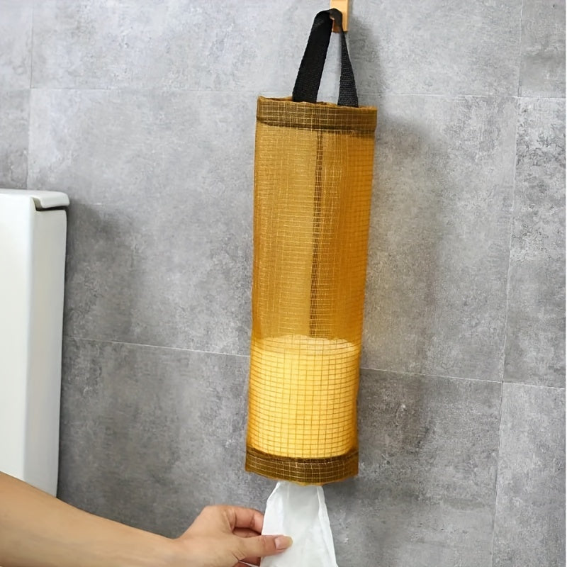 Wall-Mounted Kitchen Organizer for Trash Bag Storage and Dispensing - Plastic Garbage Bag Holder for Kitchen Trash Can