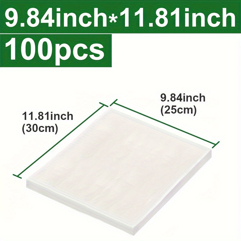 100 BPA-free Vacuum Sealer Bags for Kitchen Food Storage. Includes Vacuum Packaging Rolls for Foodsaver, Industrial Packaging bags in various sizes ranging from 3.93 to 15.74 inches. Essential Kitchen Supplies.