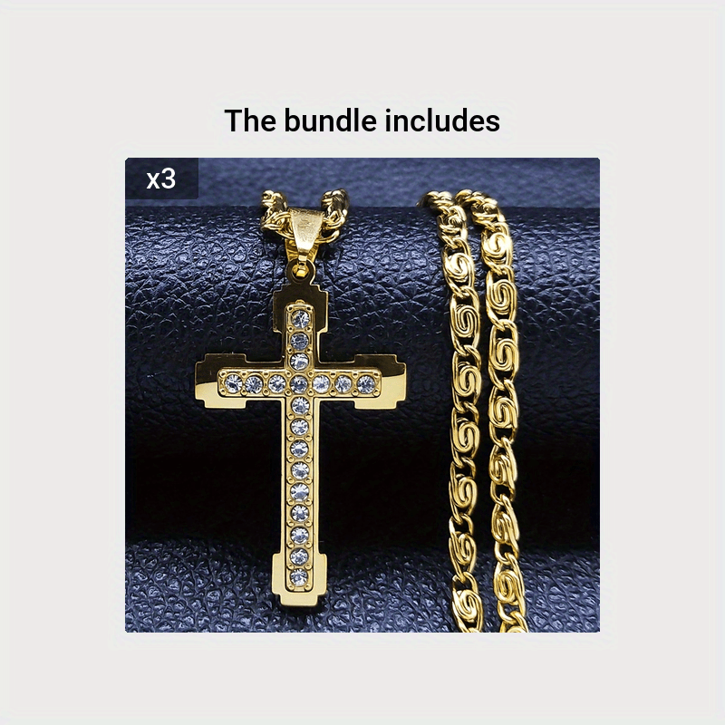 Introducing a stylish and premium stainless steel cross necklace with a luxurious niche design and high-end appeal.