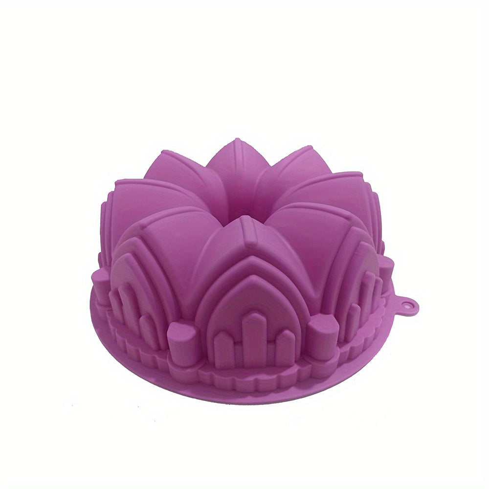 Silicone Castle Crown Cake Mold - Ideal for Baking Large Cakes and Desserts at Home