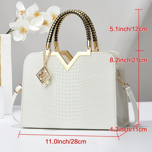 2024 New large capacity glossy handbag for women, fashionable and versatile with single crossbody strap.