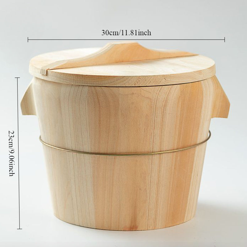 Wooden Steamer Basket - Ideal Kitchen Tool for Healthy Cooking, Great for Steaming Rice & Vegetables