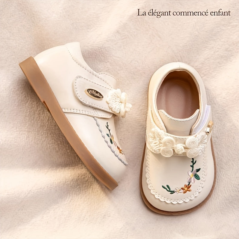 Cute Embroidered Mary Jane Shoes for Baby Girls - Soft Sole, Non-Slip, Great for First Walkers - Perfect for Spring, Fall & Winter