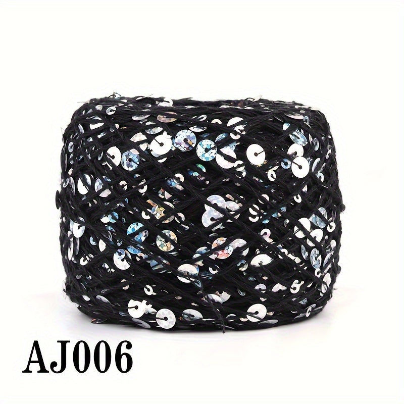 50g of sequin cotton yarn in 3mm and 6mm, perfect for hand sewing and crafts. Available in a variety of vibrant colors for fashion crafting.