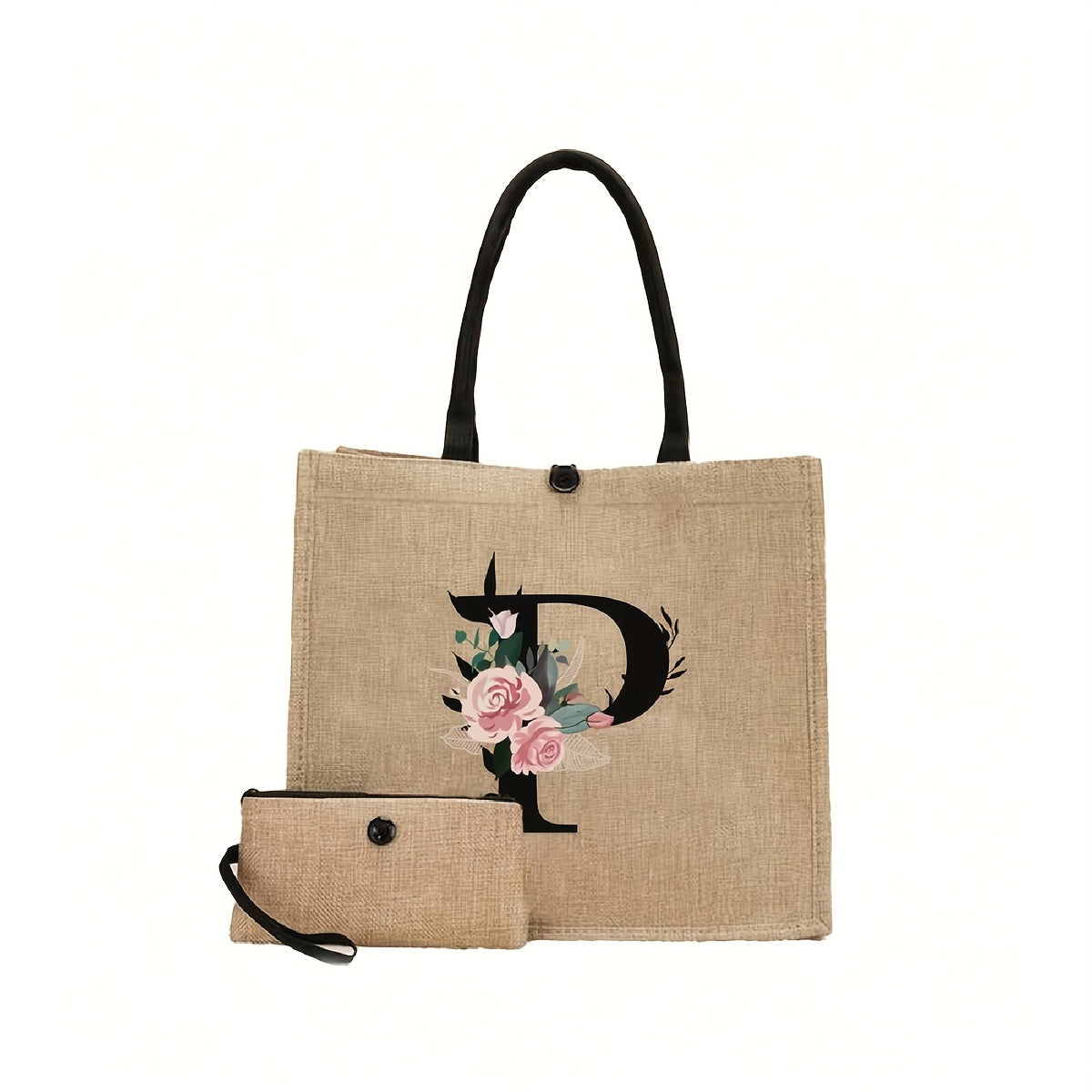 New design linen handbag with large capacity for multiple uses: travel makeup, teacher tote, shopping bag. Perfect gift for women and teachers. Ideal choice for casual storage and shopping.