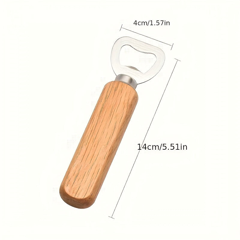 Custom engraved wood handle bottle openers ideal for various occasions, no power needed, perfect for gifting and promotion at events. Great for Christmas and Oktoberfest.