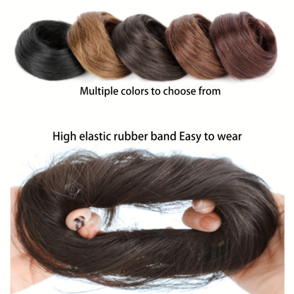 Stylish 3-inch synthetic hair bun ponytail extension for women, ideal for parties and casual wear.