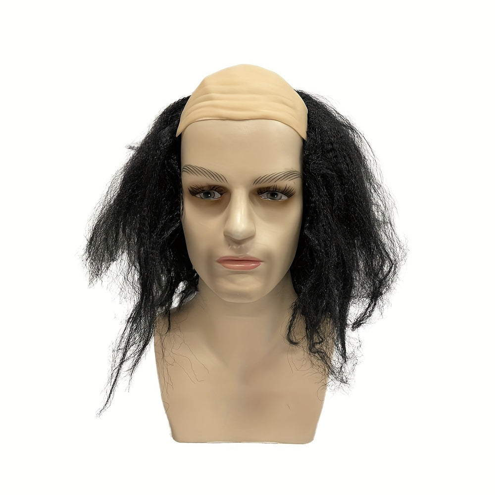 Colorful wigs for themed events and cosplay, including bald, black, white, and yellow options. Perfect for Christmas, birthdays, and other festive occasions. Amp up your party look with these fun dress-up accessories.