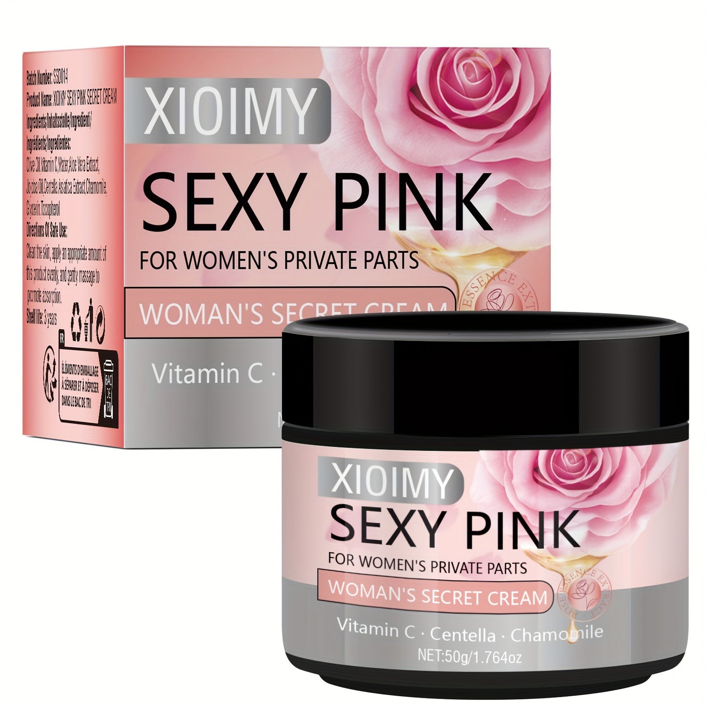 Xioimy 1.764oz Private Part Moisturizing Cream - Hypoallergenic, for All Skin Types, with Rose & Vitamin C, Hydrates & Firms, Gentle on Sensitive Skin, Fresh Scented.