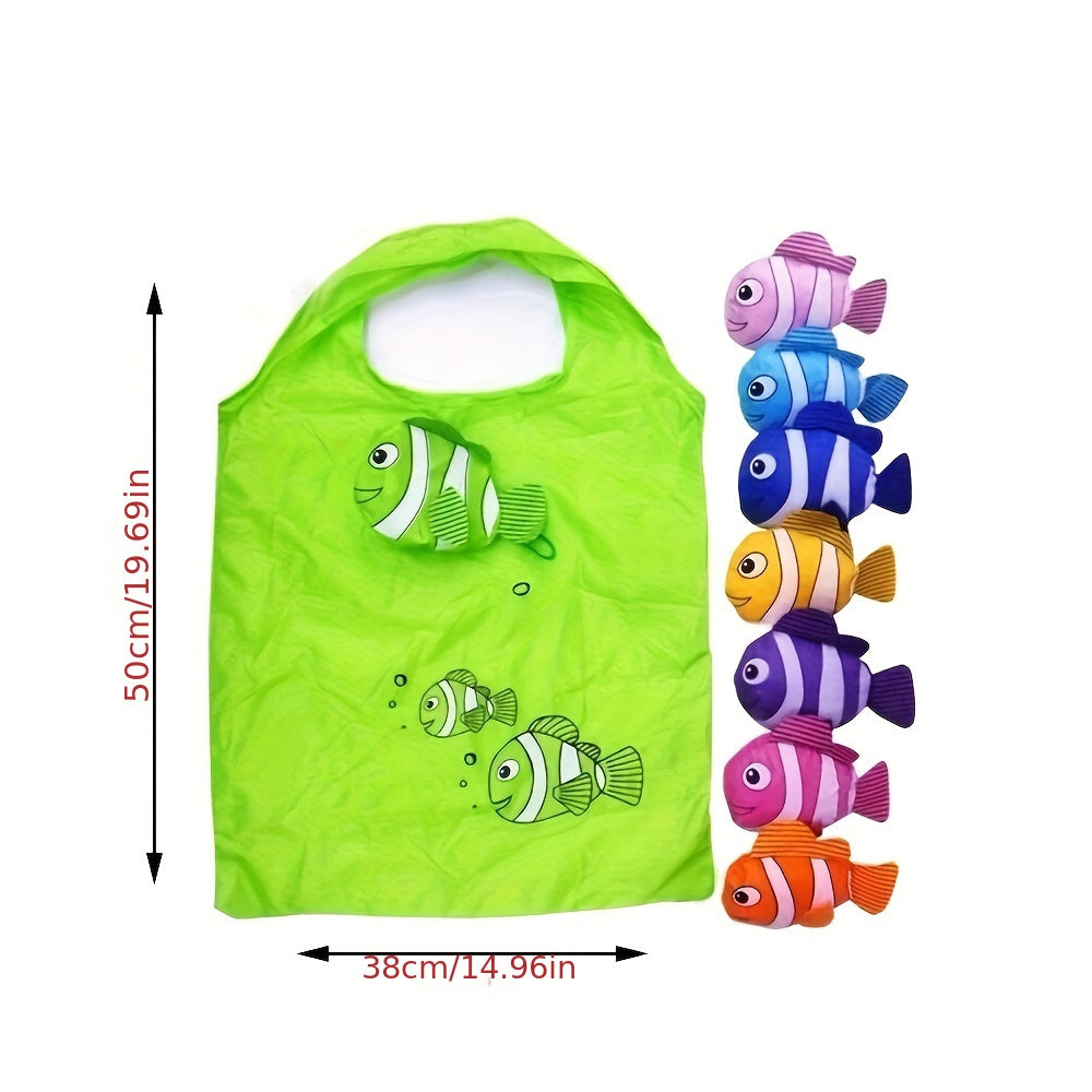 Durable Reusable Nylon Tote Bag with Cute Cartoon Design - Waterproof, Foldable & Portable Grocery Shopping Bag, Ideal for Travel & Outdoor Activities, Environmentally Friendly & High-Quality