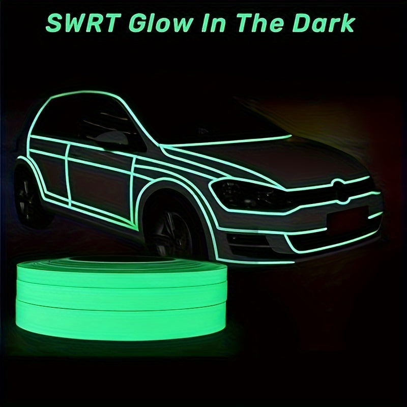 SWRT Glow-in-the-Dark Tape: 8-hour brightness, strong adhesive, waterproof for nighttime decor, stairs, walls, exit signs.