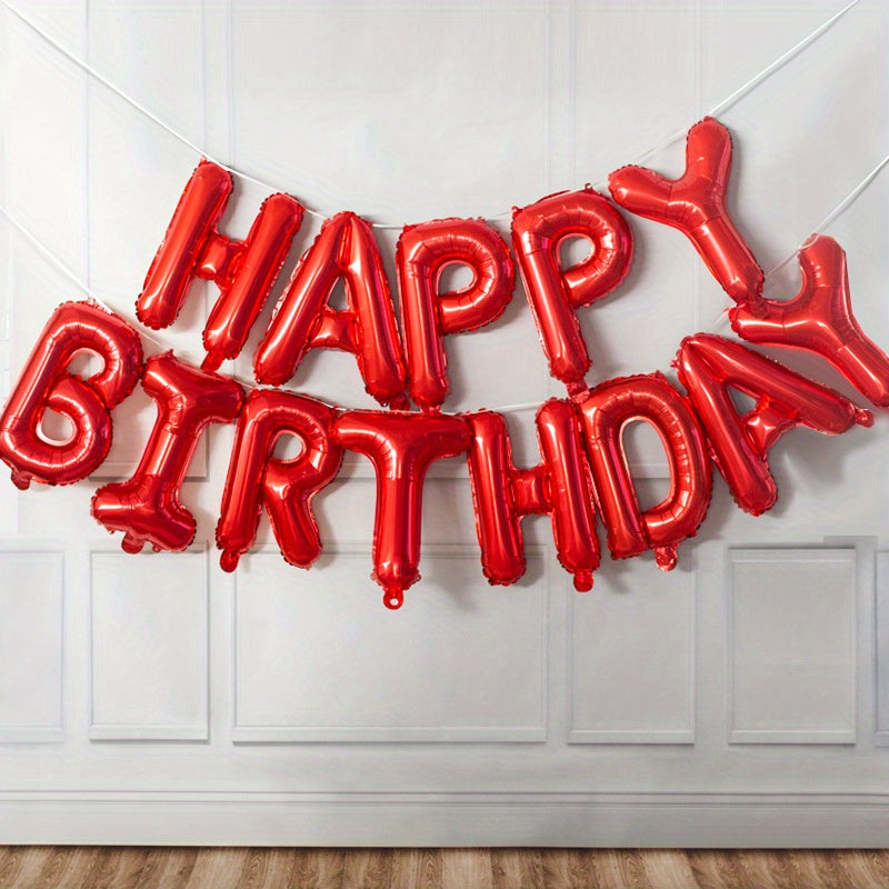 13-piece English Happy Birthday 16-inch Letter Kit for party decoration.