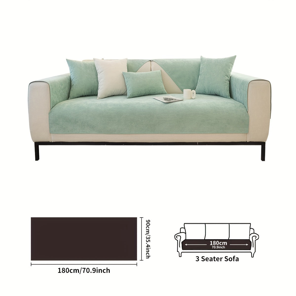 Waterproof sofa cover with non-slip design and pet-friendly material, suitable for all seasons and living room decor.