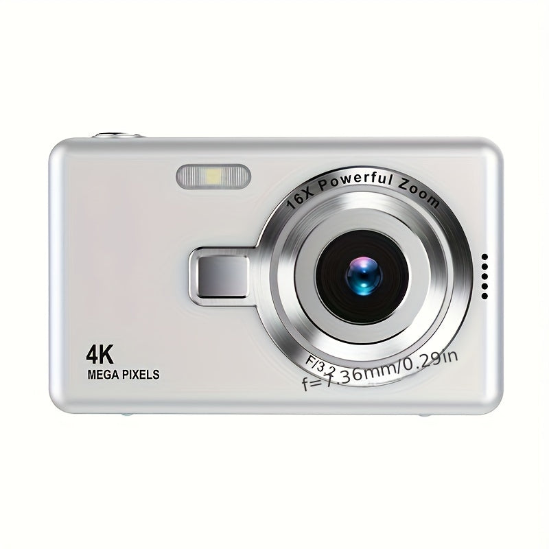 FHD 1080P vlog camera with auto-focus, 12 MP, 16x digital zoom, 2.4-inch TFT screen, portable for students.