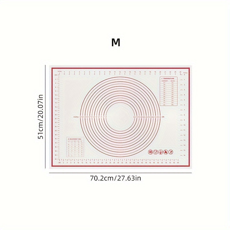 Multi-purpose Baking Mat with Anti-Slip Surface and Measurement Markings - Great for Rolling out Dough, Making Pastries & Pies - Effortless to Clean, Various Sizes to Choose From - Essential Kitchen Tool for Holiday Baking