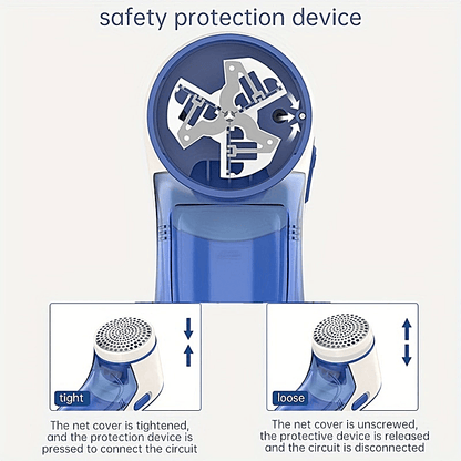 Портативный очиститель от катышков с быстрой зарядкой по USB для эффективного удаления катышков с одежды, постельного белья, плюшевых игрушек, подушек дивана, подушек автомобильных сидений и других текстильных изделий.