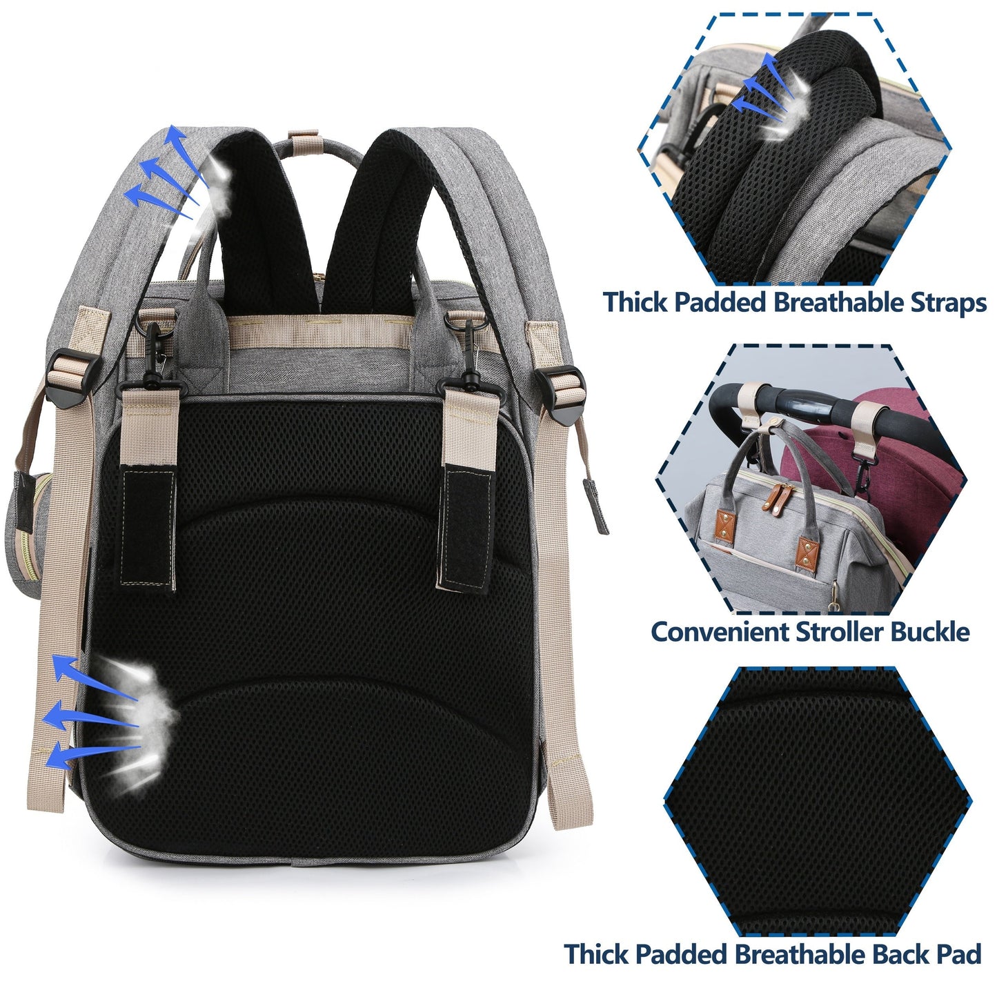 Get the Lamroro Diaper Bag Backpack, a stylish and functional bag with a built-in changing station. This multifunctional, waterproof travel backpack is perfect for any occasion, making it a great gift for Christmas, Halloween, Thanksgiving, or any other